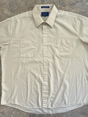 Vintage 1970s Montgomery Ward High Count Broadcloth Dress Shirt 17.5 XL